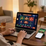 Engaging in strategic online gaming at home with 88i betting apps on the screen.