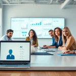 Engaging professionals using an ai assistant for enterprise teams in a collaborative office environment.