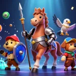 Engage with สล็อตทดลองเล่น in immersive 3D, featuring dynamic lottery elements and a knightly adventure.