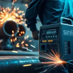 The saniline 160 effectively joins pipes, highlighting its advanced welding technology.