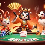 在这个充满活力的3D赌场场景中，与开云体育体验赌博的刺激，场景中有歌舞伎战士和狐狸面具。