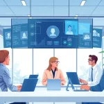 Enhance collaboration with an ai assistant for enterprise teams in a modern office setting.