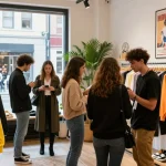 Vibrant urban shopping scene showcasing diverse friends engaging in retail exploration, highlighting the experience on https://forumup.org/shop/search.php?ca_id=&addr1=&addr2=&addr3=&schKeyword=.