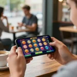 Experience the thrill of JPTOTO mobile slots in a cozy café setting, enhancing gaming engagement.