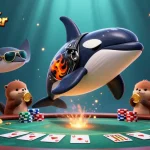 Experience the thrill of Daftar IDN Poker Dewapoker with vibrant 3D characters and poker elements.