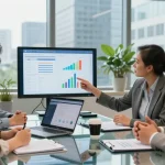 Professional financial consultation scene focusing on 신용카드현금화 strategies and solutions.