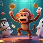 Disfruta de los mejores casinos online con una ilustración 3D de un mono poltergeist y un perro cazador de fantasmas.