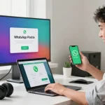 Guide on WhatsApp下載 installation in a modern workspace with a professional demonstrating the process.