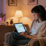Immersive scene of NSFW AI chat interactions showcasing a cozy home office setting.