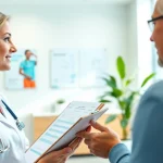 Consultation at a preventive health clinic Sydney, featuring a doctor and patient discussing health.