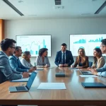 Engaged professionals discussing key Bid-No-Bid Analysis strategies in a modern conference room.