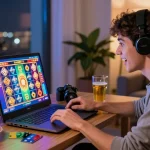 Engaging online gaming scene featuring casinos that accept credit cards for flexible deposits.