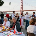 Polish community gathering celebrating heritage in San Francisco at https://www.sfpol.com/ with cultural activities and traditional foods.